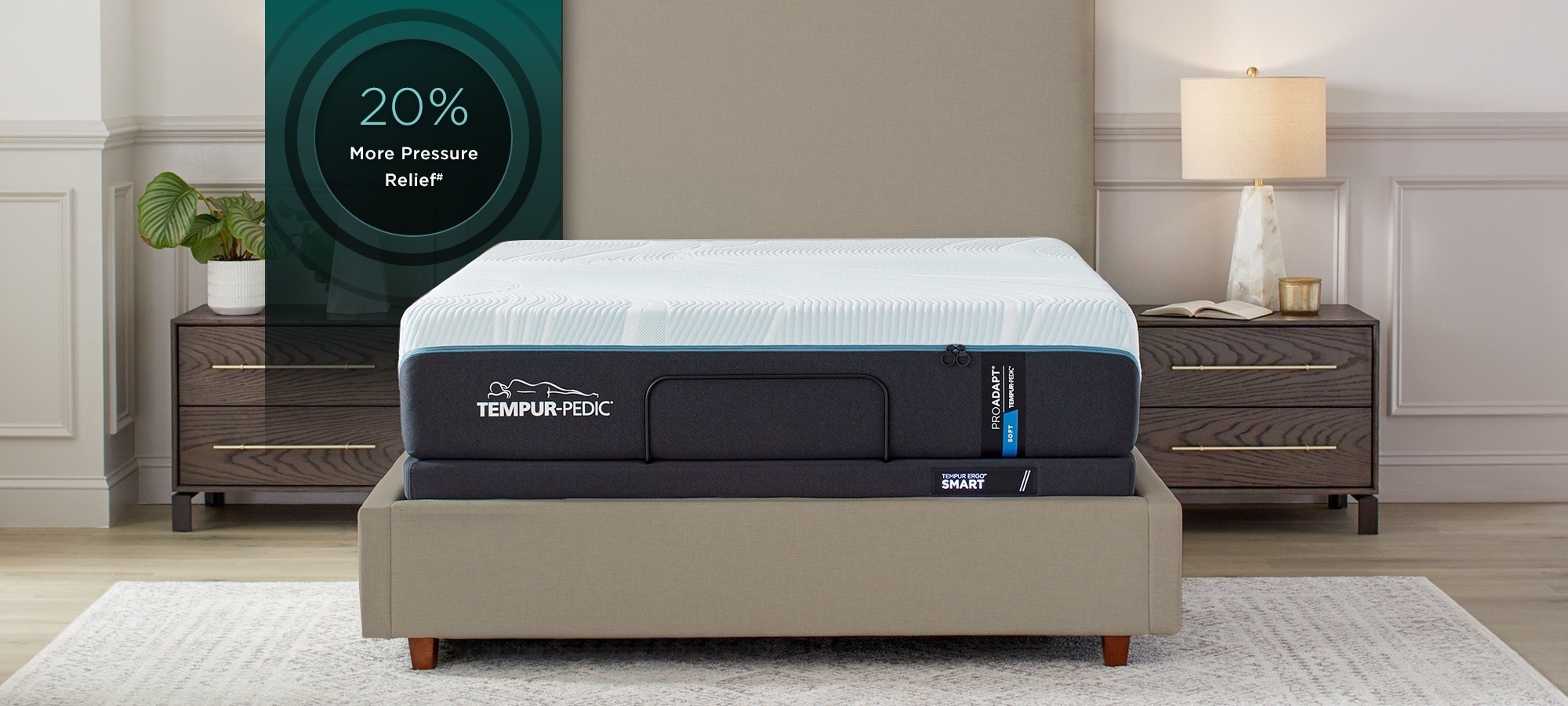 ProAdapt Soft mattress in a styled room 20% more pressure relief